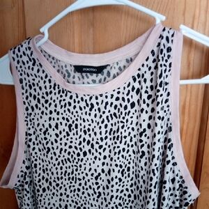 Women's Spotted Tank Top - Black and Cream